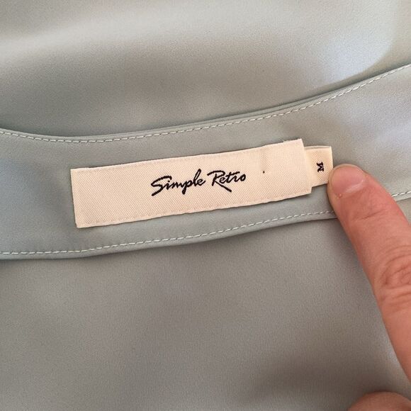 Simple Retro Pastel Mint Green Button Front Midi Dress Size Medium - Picture 9 of 12